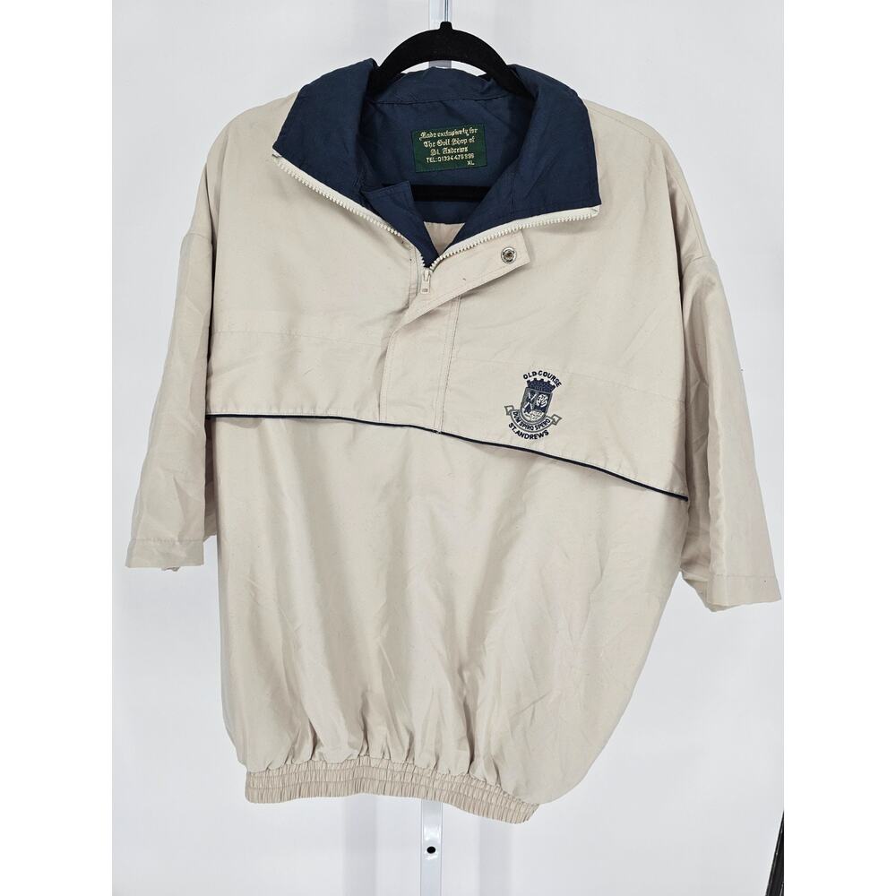 Vintage 1990s St Andrews Golf Course Mens Sz XL Short Sleeve Jacket Embroidered